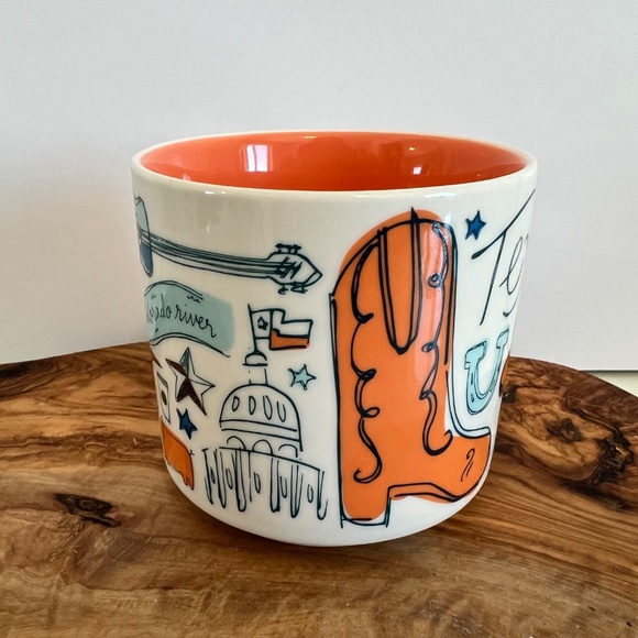 Starbucks Texas Mug Been There Series Lone Star State 14 OZ Ceramic Peach - EUC - Picture 3 of 10